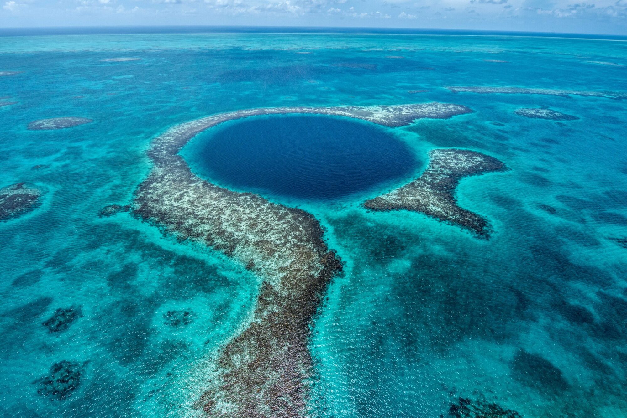 Blue Hole luchtfoto, zee- Belize