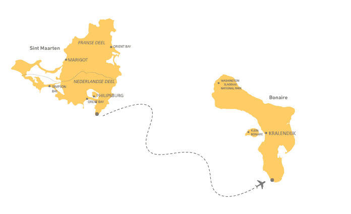 combinatiereis-sint-maarten-bonaire-reisroute