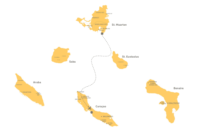 combinatiereis-sint-maarten-curacao-reisroute