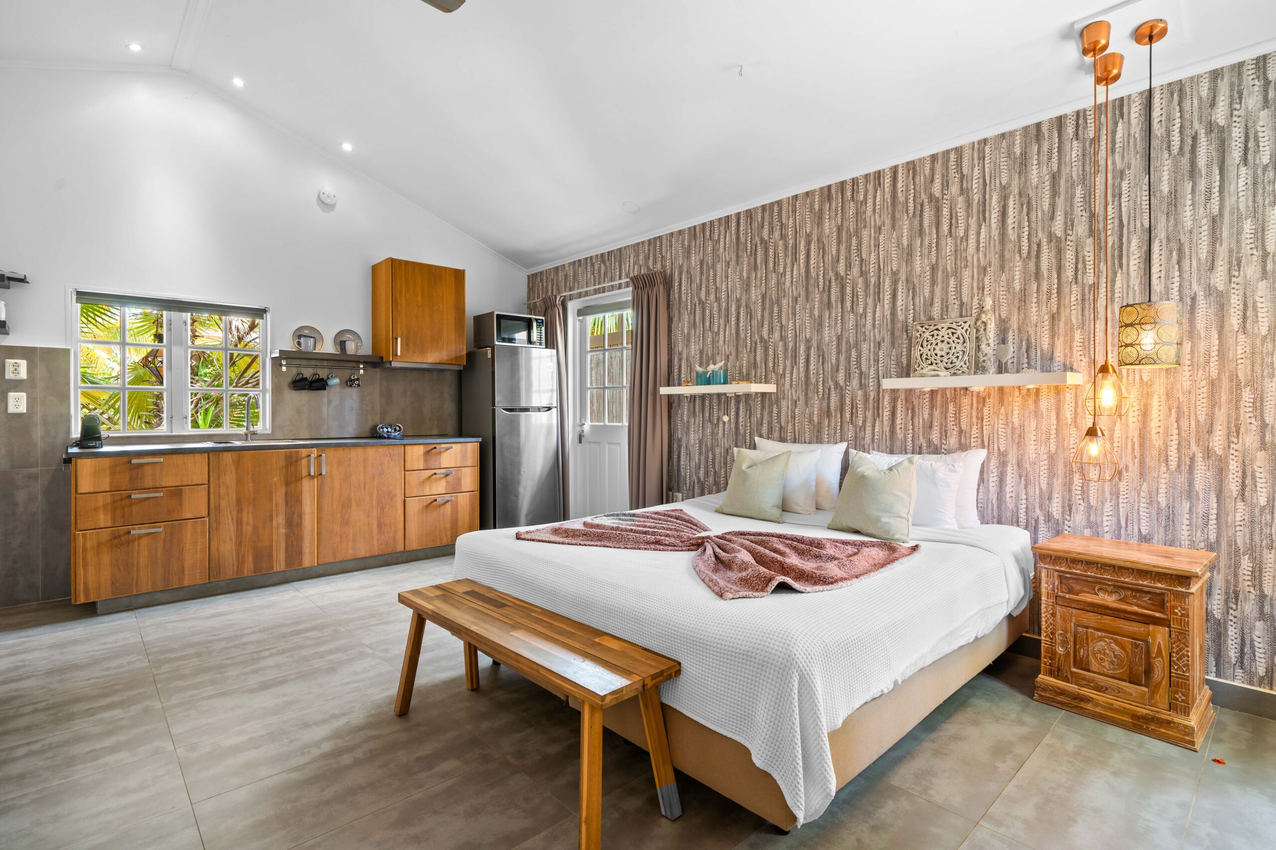 Bamboo Bonaire, accommodatie, kleinschalig, honeymoon suite, keuken met slaapkamer