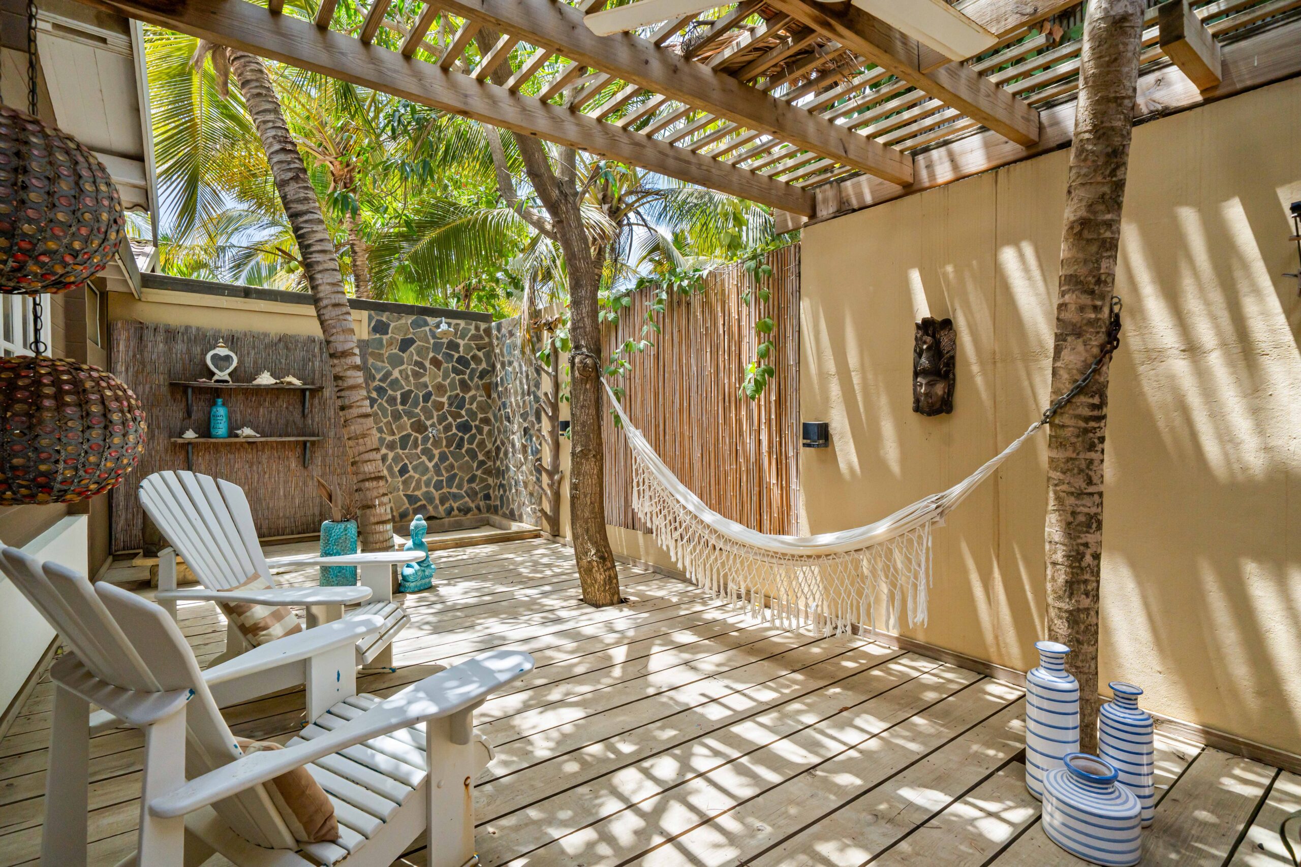 Bamboo Bonaire, accommodatie, kleinschalig, cottage deluxe tuin met hangmat