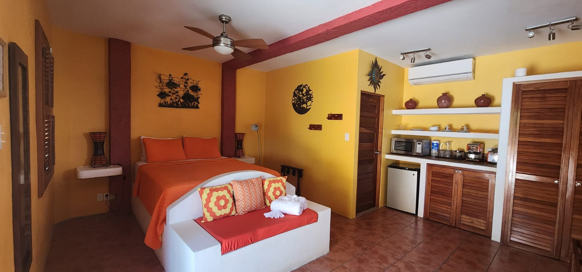 Seaside Cabanas, Belize accommodatie slaapkamer