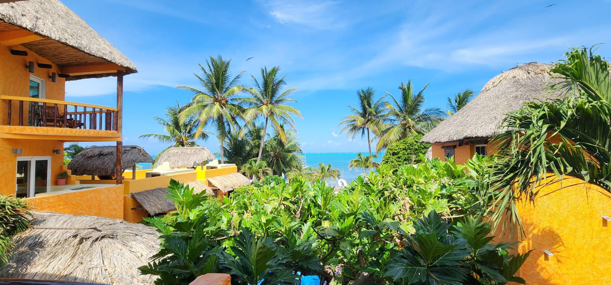 Seaside Cabanas, Belize accommodatie uitzicht