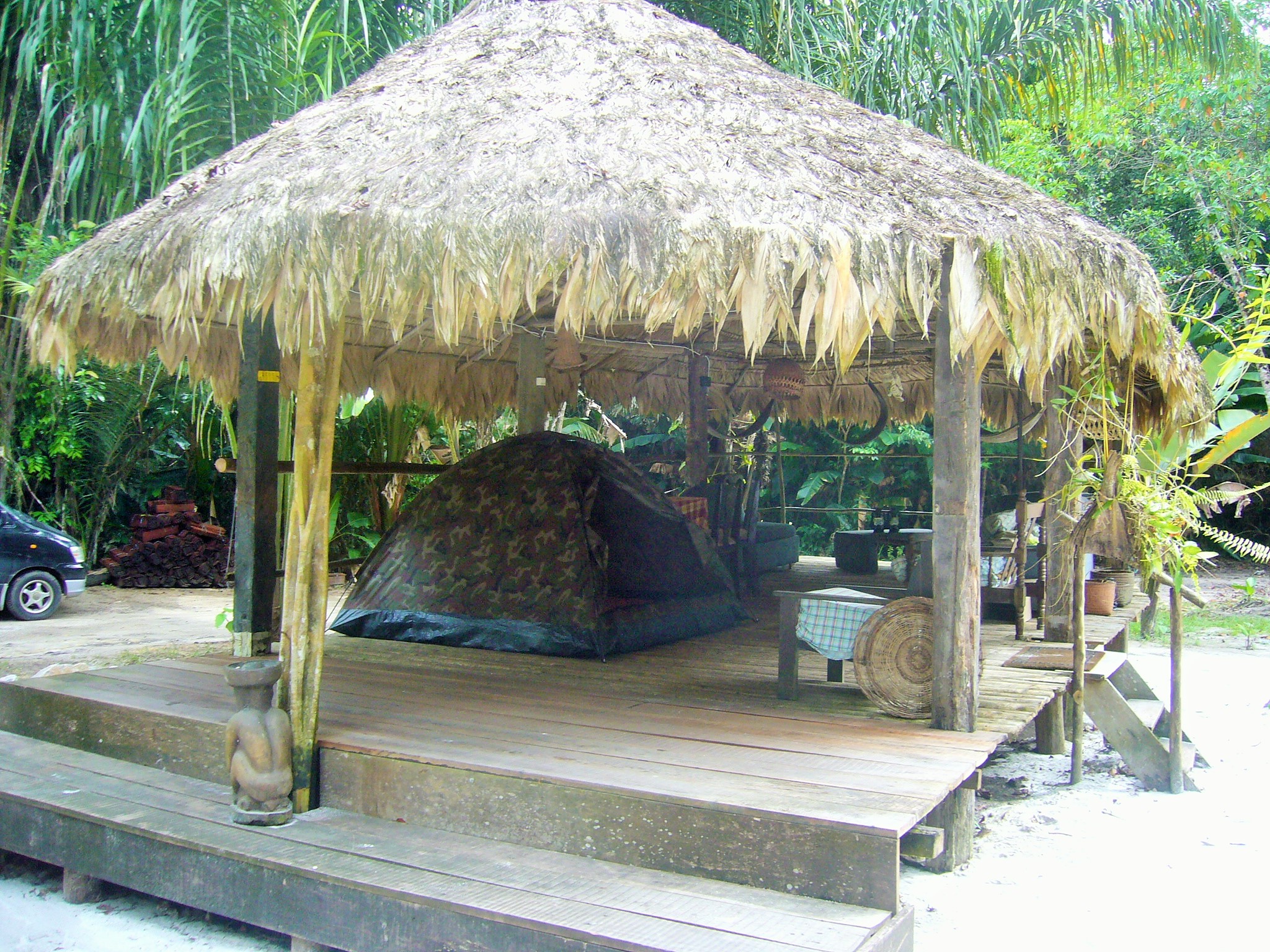 Palulu accommodatie Suriname, tent camping