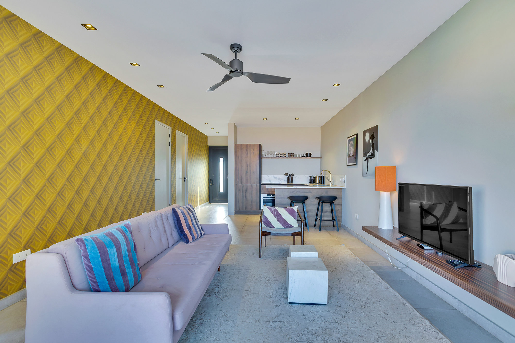 Senses Hotel Bonaire appartement woonkamer