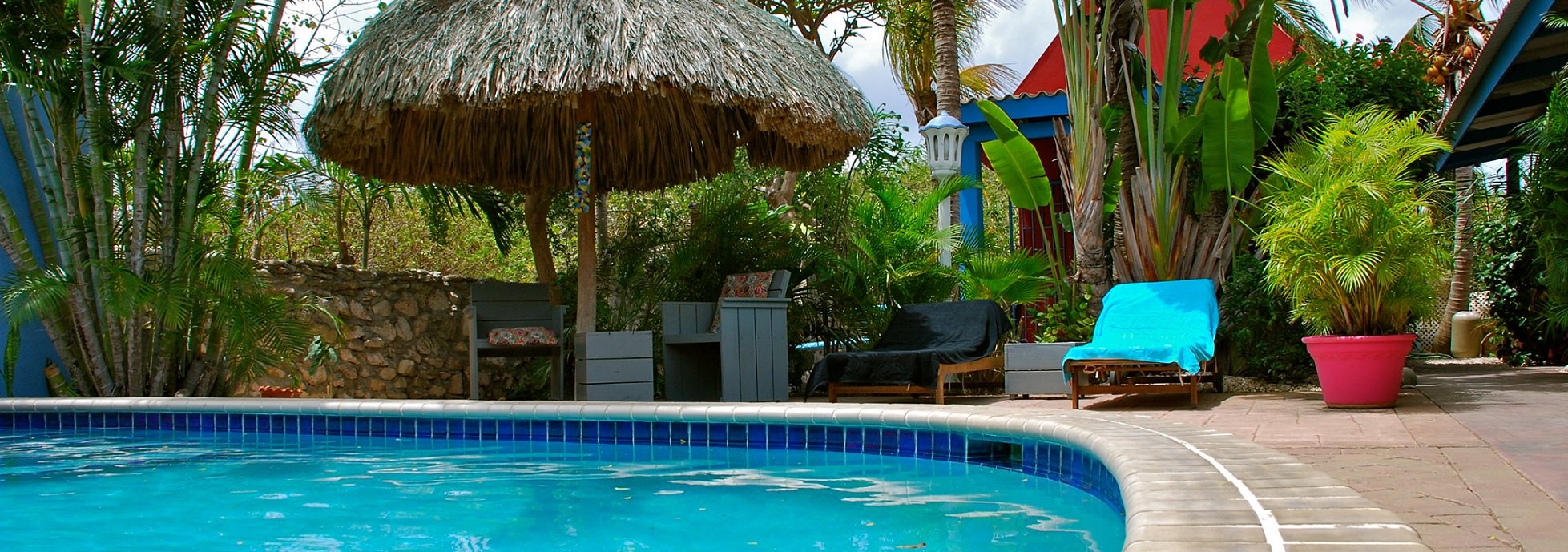 Caribbean Flower Apartments, Piscadera, Willemstad, Curacao accommodatie, zwembad