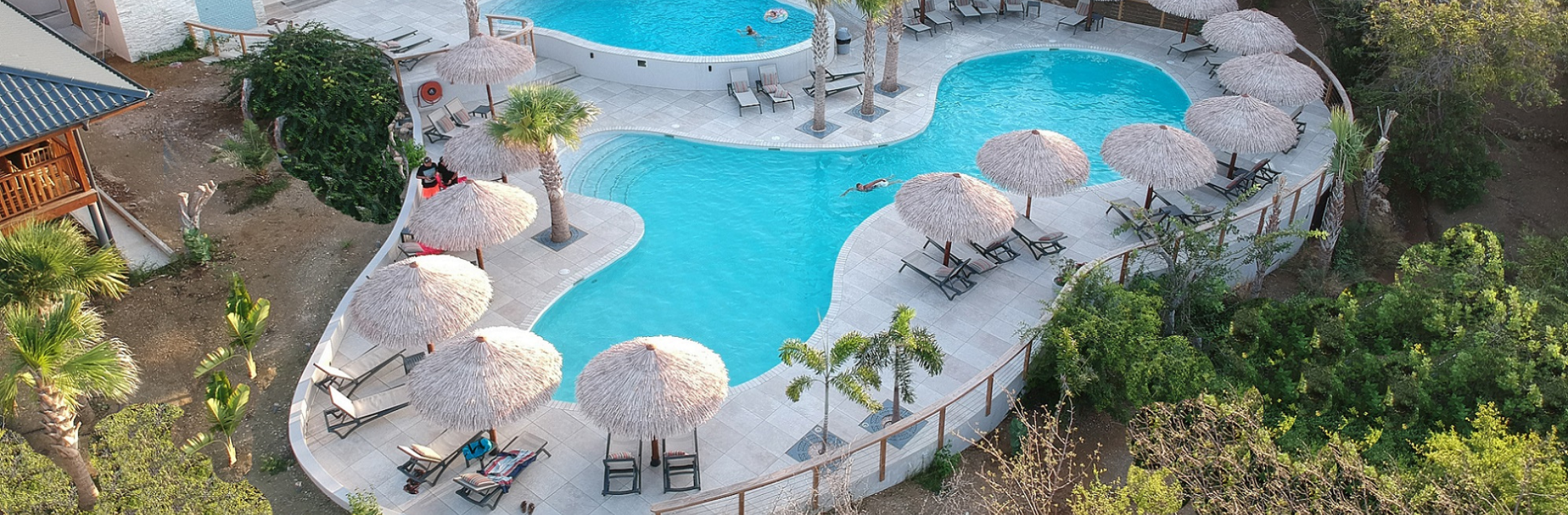 Morena Eco resort Jan Thiel Curacao Accommodatie zwembad met ligbedden