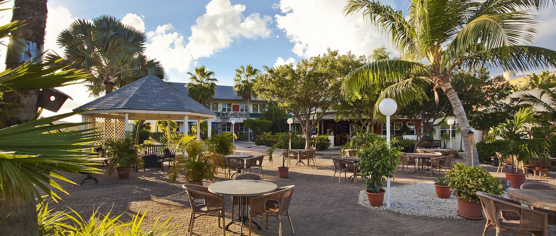 MVC Eagle Beach, Aruba, accommodatie aan zee, terras met bar