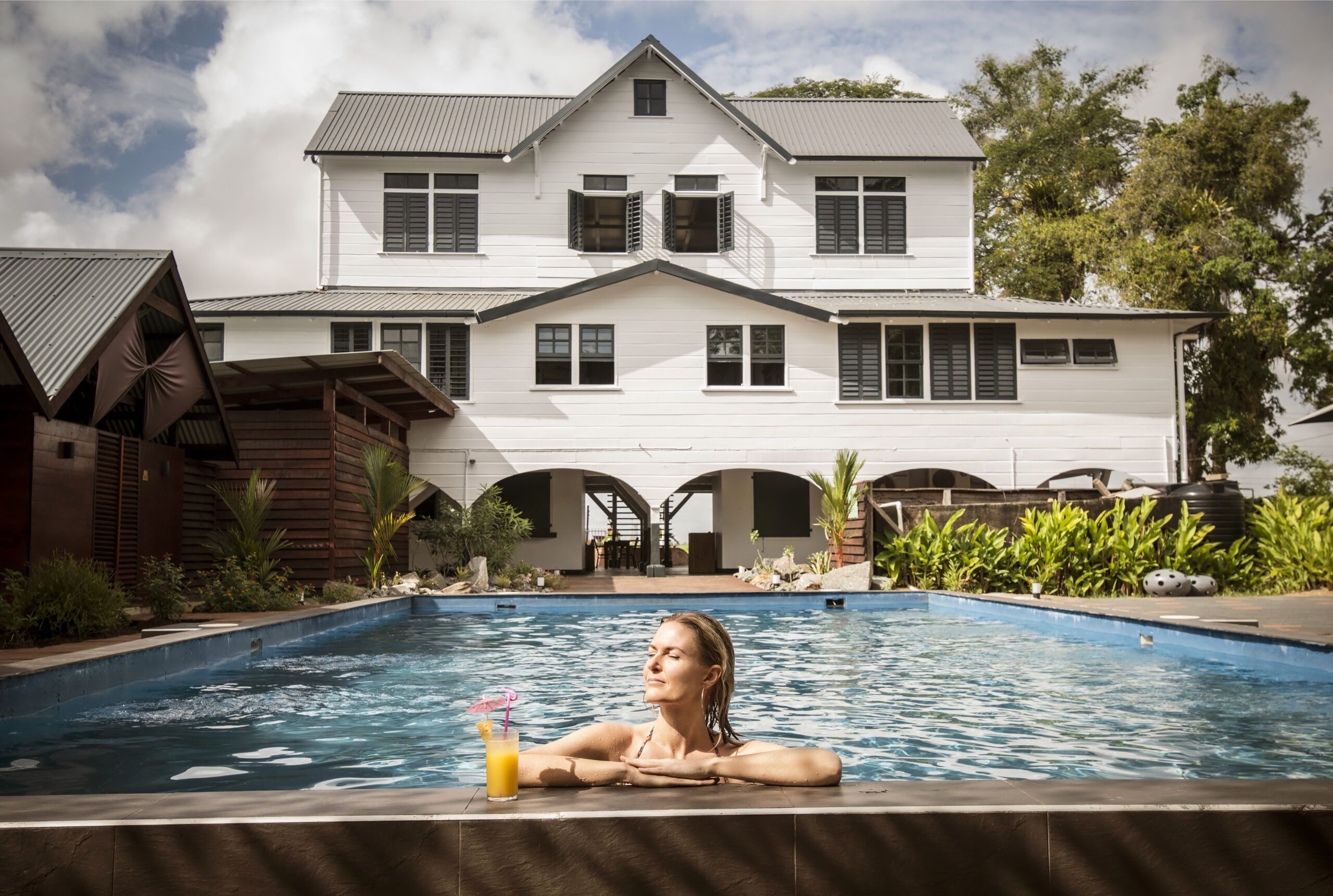Peperpot, accommodatie Suriname, zwembad