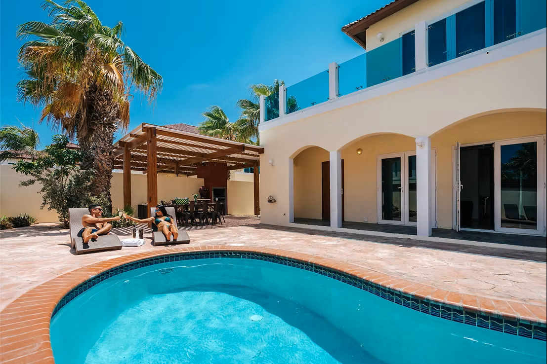 Merlot villa's Aruba slaapkamer en zwembad