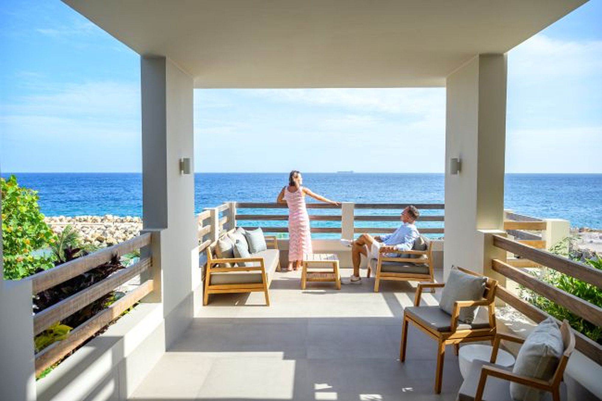 Art Hotel Curacao, accommodatie terras met uitzicht